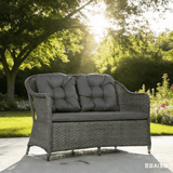 Poly Rattan 4 Pieces Garden Sofa Set With Glass-Top Table - Velmora