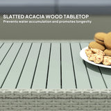 Poly Rattan 4 Pieces Garden Sofa Set With Wood Top Table - Velmora