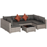Poly Rattan 4 Pieces Half Square Garden Sofa Set - Velmora