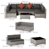 Poly Rattan 4 Pieces Half Square Garden Sofa Set - Velmora