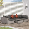 Poly Rattan 4 Pieces Half Square Garden Sofa Set - Velmora