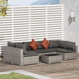 Poly Rattan 4 Pieces Half Square Garden Sofa Set - Velmora