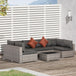 Poly Rattan 4 Pieces Half Square Garden Sofa Set - Velmora