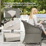 Poly Rattan 4 Seater Garden Dining Set With Parasol Hole And Cushions - Velmora