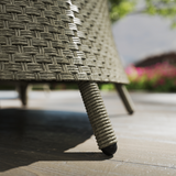 Poly Rattan 4 Seater Garden Dining Set With Parasol Hole And Cushions - Velmora