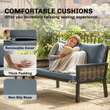 Poly Rattan 4 Seater Garden Sofa Set With 2 Armchairs And Coffee Table - Velmora