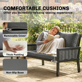 Poly Rattan 4 Seater Garden Sofa Set With 2 Armchairs And Coffee Table - Velmora