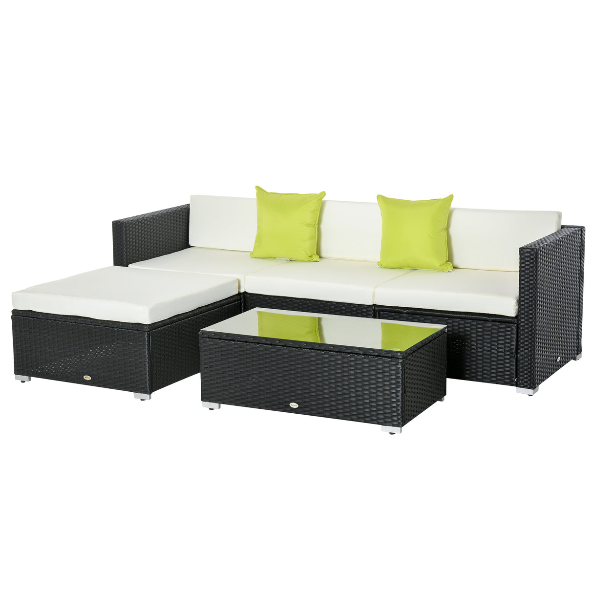 Poly Rattan 4 Seater Garden Sofa Set With Coffee Table - Velmora