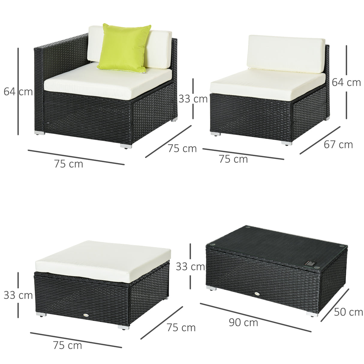 Poly Rattan 4 Seater Garden Sofa Set With Coffee Table - Velmora
