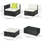 Poly Rattan 4 Seater Garden Sofa Set With Coffee Table - Velmora