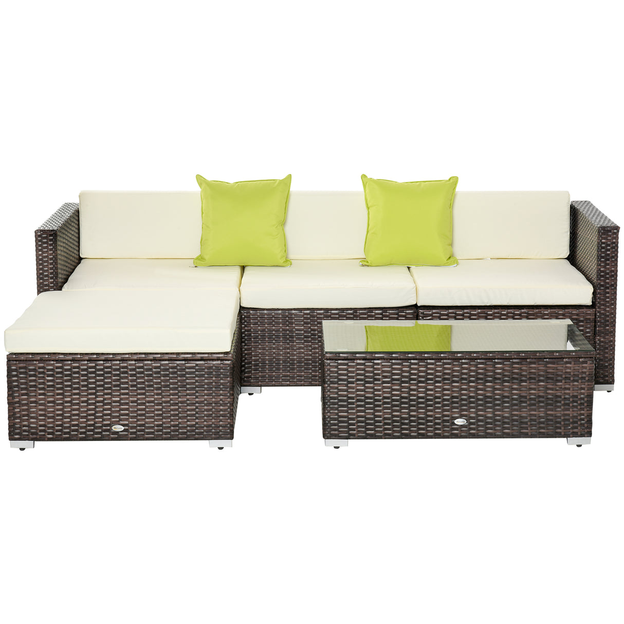 Poly Rattan 4 Seater Garden Sofa Set With Coffee Table - Velmora