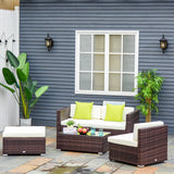 Poly Rattan 4 Seater Garden Sofa Set With Coffee Table - Velmora