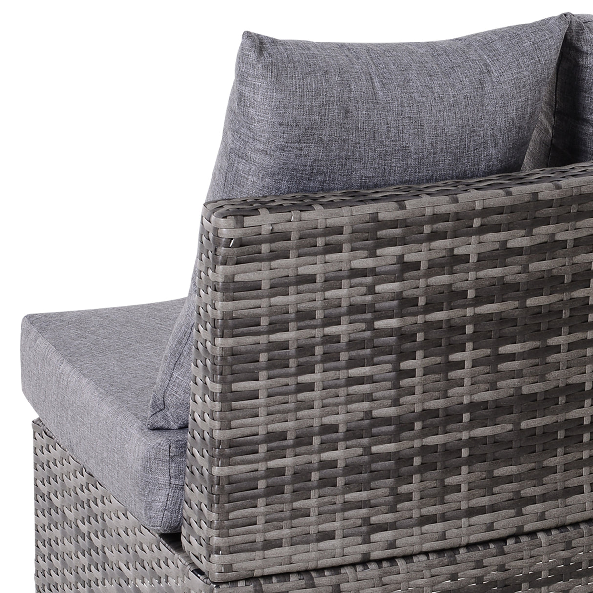 Poly Rattan 4 Seater Half-Round Garden Sofa Set With Coffee Table - Velmora