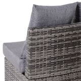 Poly Rattan 4 Seater Half-Round Garden Sofa Set With Coffee Table - Velmora