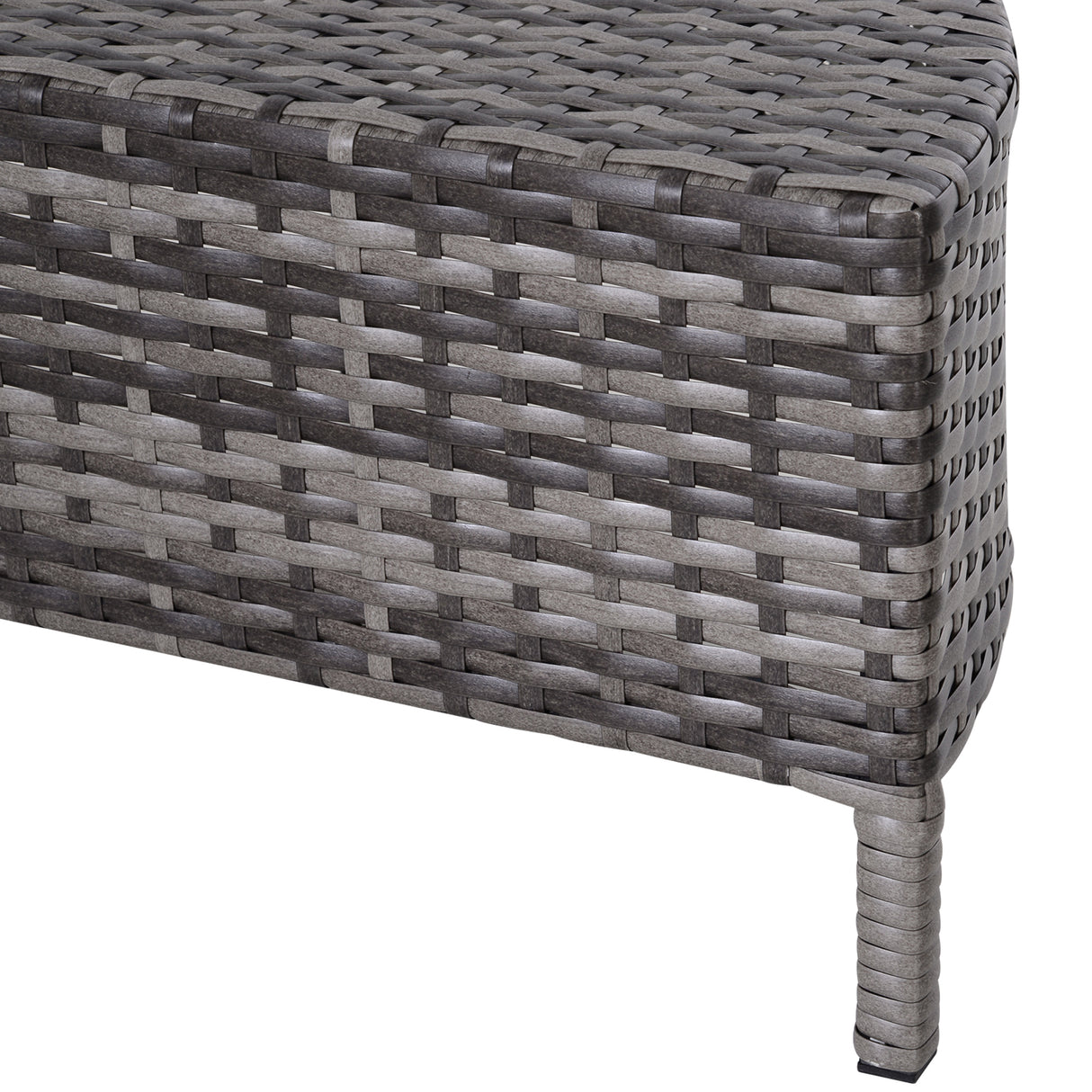 Poly Rattan 4 Seater Half-Round Garden Sofa Set With Coffee Table - Velmora