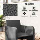 Poly Rattan 5 Pieces Garden Sofa Set With 2-Tier Coffee Table And Ottomans - Velmora