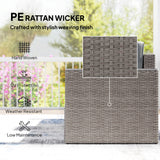 Poly Rattan 5 Pieces Garden Sofa Set With Storage Table And Footstools - Velmora