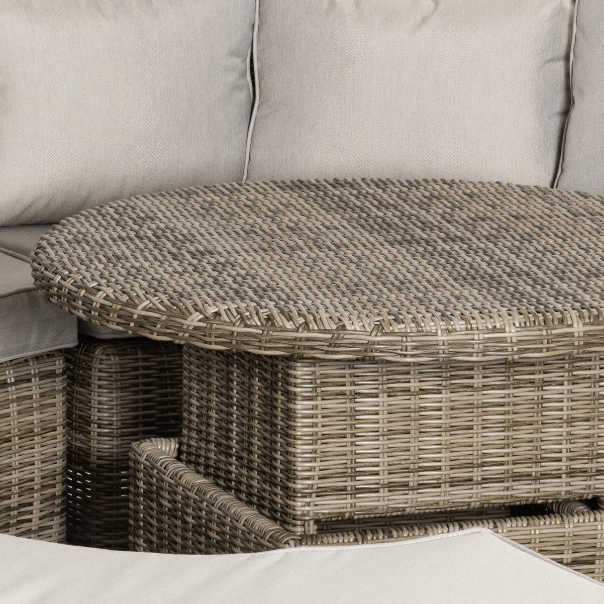 Poly Rattan 5 Pieces Round Garden Daybed With Cushions - Velmora