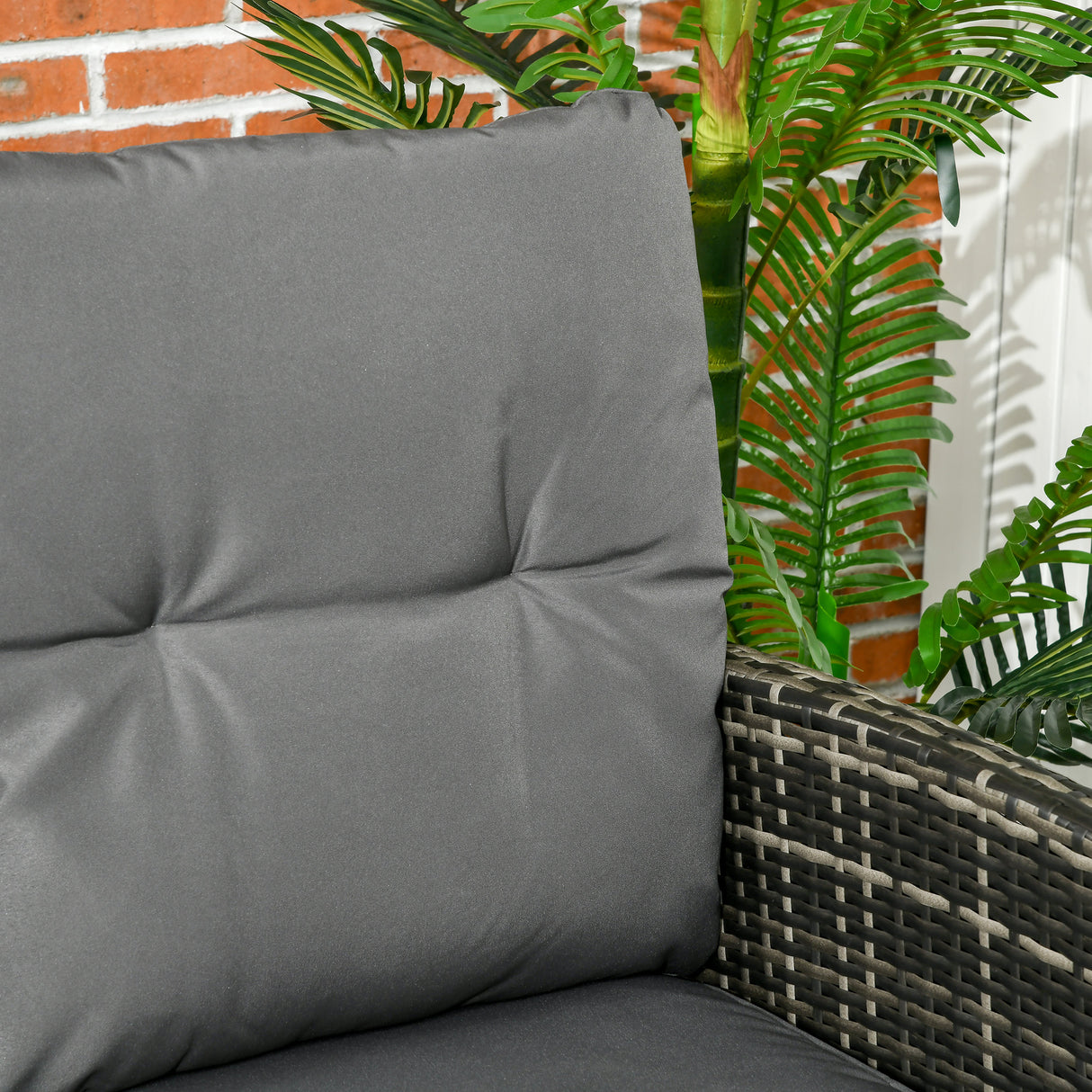 Poly Rattan 5 Seater Garden Furniture Set With Glass Table and Cushions - Velmora