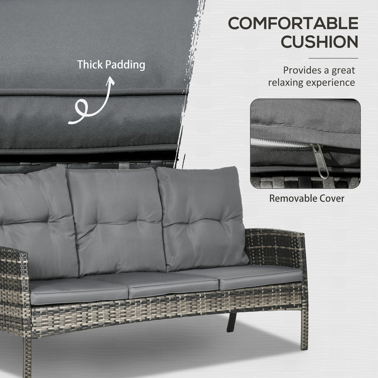 Poly Rattan 5 Seater Garden Furniture Set With Glass Table and Cushions - Velmora