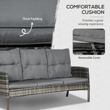 Poly Rattan 5 Seater Garden Furniture Set With Glass Table and Cushions - Velmora