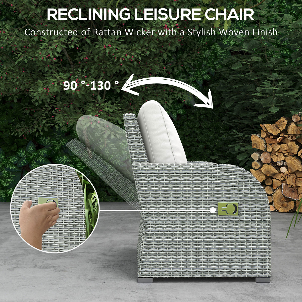 Poly Rattan 6 Pieces Garden Dining Set With Reclining Armchairs and Metal Frame - Velmora