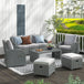 Poly Rattan 6 Pieces Garden Dining Set With Reclining Armchairs and Metal Frame - Velmora