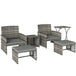 Poly Rattan 6 Pieces Garden Sofa Set With Nesting Tables And Armchairs - Velmora