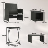 Poly Rattan 6 Pieces Garden Sofa Set With Nesting Tables And Armchairs - Velmora