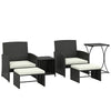 Poly Rattan 6 Pieces Garden Sofa Set With Nesting Tables And Armchairs - Velmora