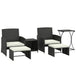 Poly Rattan 6 Pieces Garden Sofa Set With Nesting Tables And Armchairs - Velmora