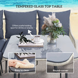 Poly Rattan 6 Pieces Garden Sofa Set With Removable and Washable Covers - Velmora