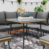 Poly Rattan 6 Pieces Garden Sofa Set With Removable and Washable Covers - Velmora