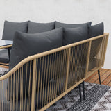 Poly Rattan 6 Pieces Garden Sofa Set With Removable and Washable Covers - Velmora