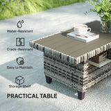 Poly Rattan 6 Pieces Modular Garden Sofa Set - Velmora
