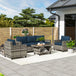 Poly Rattan 6 Pieces Modular Garden Sofa Set - Velmora