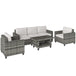 Poly Rattan 6 Pieces Modular Garden Sofa Set - Velmora