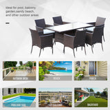 Poly Rattan 6 Seater Garden Dining Set With Cushions - Velmora