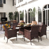 Poly Rattan 6 Seater Garden Dining Set With Cushions - Velmora