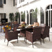 Poly Rattan 6 Seater Garden Dining Set With Cushions - Velmora