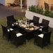 Poly Rattan 6 Seater Garden Dining Set With Cushions - Velmora
