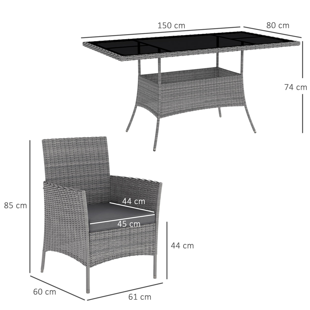 Poly Rattan 6 Seater Garden Dining Set With Cushions - Velmora