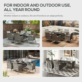 Poly Rattan 6 Seater Garden Dining Set With Cushions - Velmora