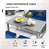 Poly Rattan 6 Seater Garden Dining Set With Table And Footstool With Cushion - Velmora
