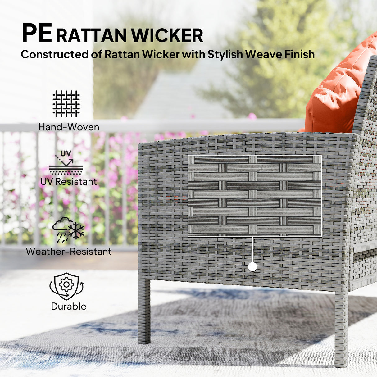 Poly Rattan 6 Seater Garden Dining Set With Table And Footstool With Cushion - Velmora