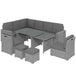 Poly Rattan 7 Pieces Garden Sofa Set With Expanding Glass Top Table - Velmora