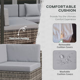 Poly Rattan 7 Pieces Garden Sofa Set With Square Glass Top Table - Velmora