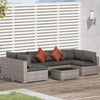 Poly Rattan 7 Pieces Garden Sofa Set With Square Glass Top Table - Velmora