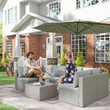 Poly Rattan 7 Pieces Modular Garden Sofa Set - Velmora