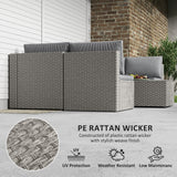 Poly Rattan 7 Pieces Modular Garden Sofa Set - Velmora